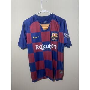 Nike Drifit FCB Men's Barcelona Messi #10 Jersey Shirt Size Medium Rakuten Blue